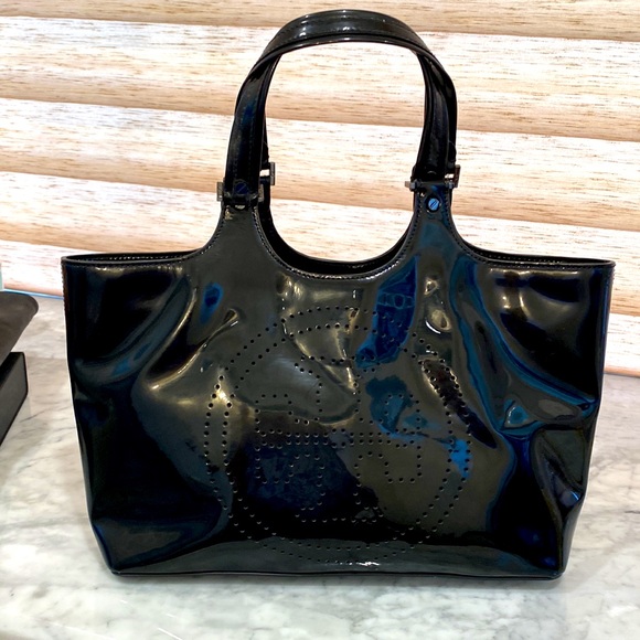 Vintage Tory Burch Black Patent Tote - Picture 2 of 5